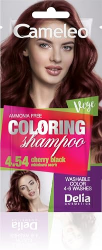 Cameleo - Tönungsshampoo - schnelle und einfache Farbauffrischung Farbe in Farbe - ohne Ammoniak und Oxidationsmittel - Shampoo im Beutel - 40ml (4.54 Cherry Black) (Packung mit 5)