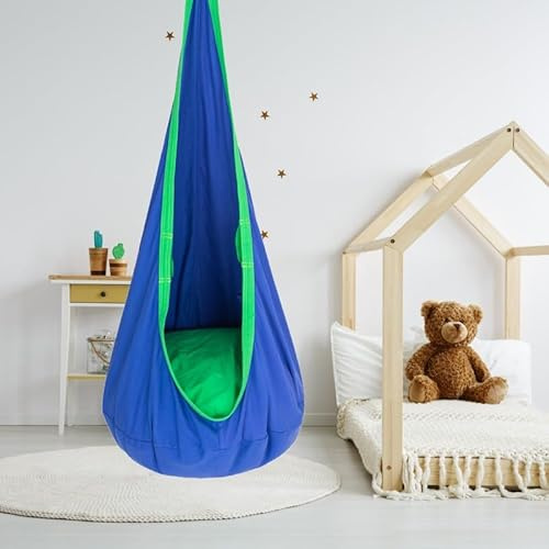 Hängesessel, Hängematte mit Luftkissen, Hängehöhle, Indoor Hängeschaukel mit PVC Kissen, hält bis 80kg