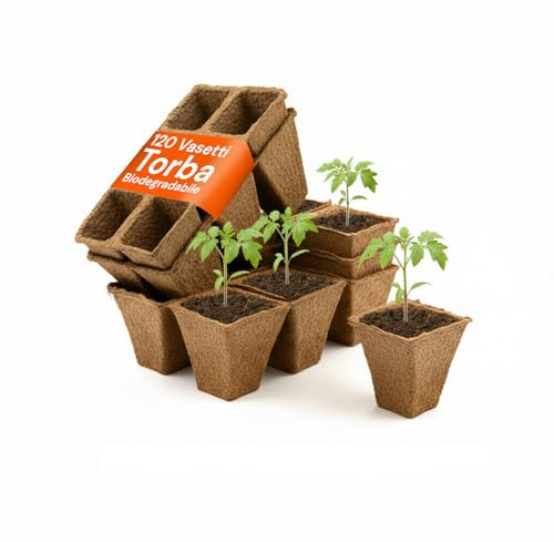 Avilia Vasetti per Piantine Biodegradabili e Vasetti Biodegradabili per Piantine in Torba, Set 120 Pezzi - Semenzaio e Trapianto Diretto in Terra, per Orto, Fiori e Piante Aromatiche - Ecologici