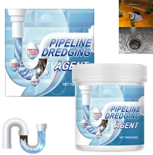 Pipeline Dredging Agent, Powerful Pipe Dredge Agent, Sink Foam Drain Cleaner, Drain Cleaners and Unblockers, Pipe Dredge Deodorant, Powerful Drain Unblocker for Kitchen and Toilet Pipe Lines