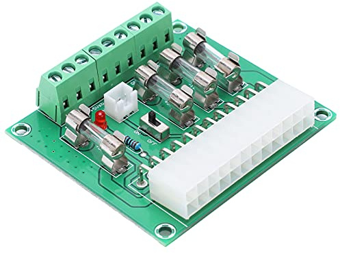 Spacnana ATX Power Board Resin ATX Adaptermodul 20Pin 24Pin Eingangskippschalter Frontplattensteuerung 5 Ausgangsspannungen Zum Testen von Leistungsverstärkerplatinen auf Dem Computertisch