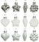 Christmas-Decorations 12 Weihnachtskugeln Glas Mini-Mix (Weiss/Silber) Weihnachtsbaum Deko Kugeln Weihnachten Set Christbaumschmuck Weihnachtsbaumschmuck (Herzen, Sterne, Zapfen, Blumen) Mischung Mix