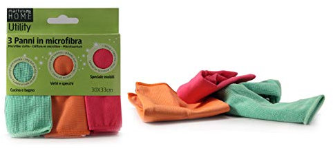 martini SPA Panni Microfibra Multiuso, Misto Poliestere, Multi-Colour, 30x33, 3 unità