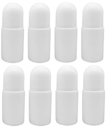 SUPVOX 10pcs bouteilles de rouleau en plastique vides rouleau rechargeable sur des bouteilles pour huile essentielle parfum parfum sérique cosmétiques lotion avec bille en plastique 50 ml (blanc)