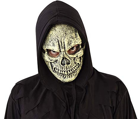 Rubies Masque tête de mort sinistre pour adulte, accessoire, accessoire de déguisement, blanc, squelette Skeletons pour Halloween, cosplay, fêtes