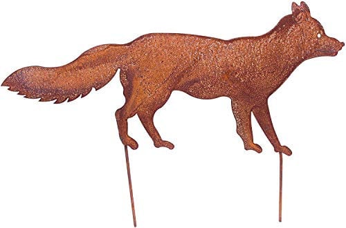 Bornhöft Gartenstecker Fuchs 66cm Metall Rost Gartendeko Edelrost rostige Gartendekoration