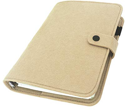 A6 / A5 6 trous feutre couverture anneau rond vue classeur dossier pour les protecteurs de feuilles en vrac (Milky White, A5 mini set)
