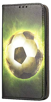 KX-Mobile Hülle für iPhone 7/8 / SE 2020 Handyhülle Motiv 1314 Fußball Fussball Schwarz Grün Premium Smart aus Kunstleder einseitig Bedruckt HandyCover Handyhülle für iPhone 7/8 / SE 2020 Hülle