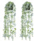 BACAMA Fake Hanging Plants Eucalyptus Potted Artificial Plant Small Faux Ivy Vines Decor for Floating Shelf Kitchen Bathroom Cabinets Indoor Outdoor Pack of 2 23.6 Inches Long