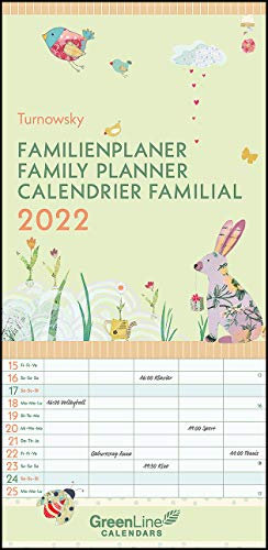 GreenLine Turnowsky 2022 Familienplaner -Wandkalender - Familien-Kalender - 22x45