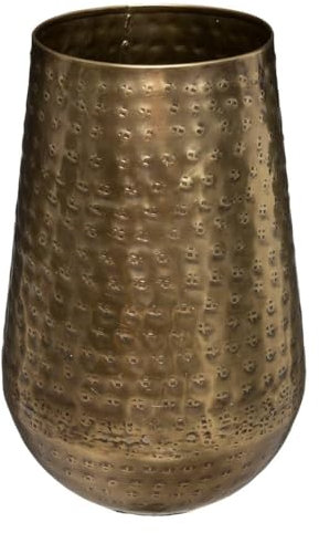 Atmosphera - Vase Oasis - gehämmertes Metall - goldfarben H. 23 cm - Golden