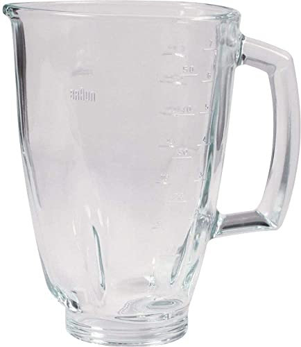 Anakel Home Repuesto de Jarra de Cristal Batidora Compatible con Braun 4184 Vaso de vidrio para Batidora Compatible con Modelos JB3060, MX2050, Multiquick...