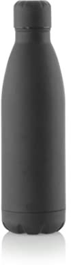Dgregalos Botella para agua de acero inoxidable personalizada con grabado a láser | Bidón deportivo personalizado Antigoteo, 790ml para Niños, Colegio, Escuela, Gym, Excursiones, Acampadas (Negro)