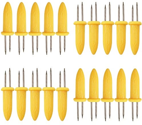 20Pcs Corn Cob Holders, Stainless Steel Corn on the Cob Skewers, Creative Corn Cob Forks for Party/Picnic/Camping/Food Festival