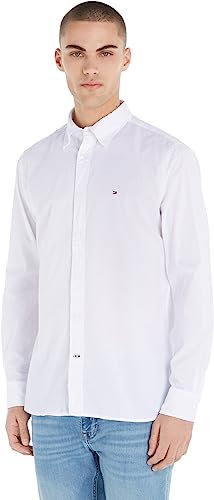 Tommy Hilfiger Chemise Homme Core Flex Manches Longues, Blanc (White), L
