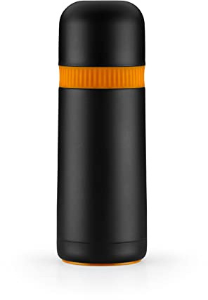 BRA Efficient Enjoy | Flüssige Thermoskanne 1000 ml, Edelstahl 18/10 | Schwarz, Orange