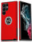 LeYi per Cover Samsung Galaxy S22 Ultra (Non S22 Plus/S22), Custodia Antiurto Militare Supporto Anello Robusta TPU Silicone Bumper Case Custodie per Samsung S22 Ultra Rosso
