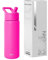 Simple Modern Botella Agua Niños Acero Inoxidable con Pajita | Botella Térmica Aislada para Deportes Gimnasio | Summit | 530ml | Raspberry Vibes