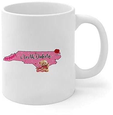 Taza blanca de San Valentín de Carolina del Norte, taza blanca lisa para el día de boda, compromiso, frontera nacional, taza de café, taza de té, regalo para compañeros de trabajo, para mujeres y