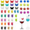 Luvadeyo Lot de 48 breloques en verre à vin - Motif animaux mignons - Marqueurs en silicone pour verre à vin - Pour décoration de fête - Utilisation à la maison