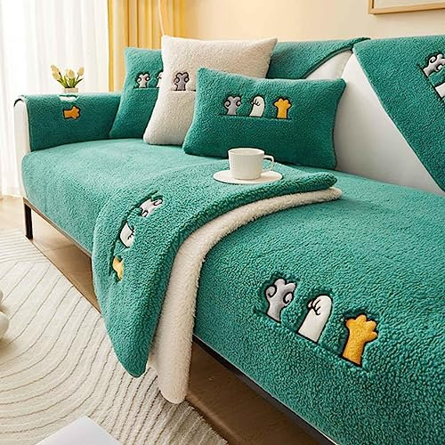 MTHGH sofaschutz，Samt rutschfest l Form 1 2 3 4 Sitzer Sofabezug ，sofaschoner Katze Hund Decke ecksofa Outdoor Sofa Überwurf,F-90x210cm