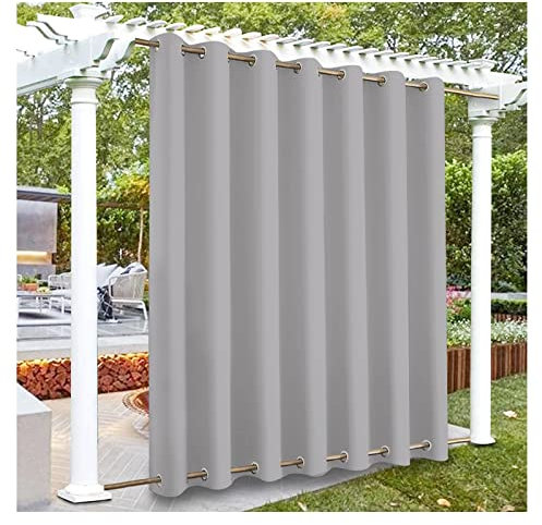 GIOBEL Outdoor Vorhänge Wasserdicht WäRmeisoliert Verdunkelung Pergola Vorhänge Pavillon VorhäNge Wasserdicht Winddicht Vorhängen mit ösen Oben und Unten Aussenvorhang
