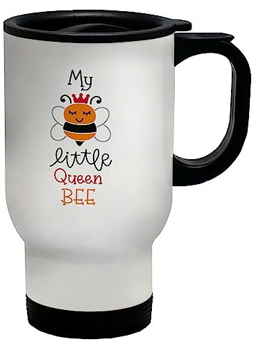 Shopagift My Little Queen Bee Travel Mug Bumblebee Gift Stainless Steel 14oz Cup
