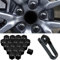 HESHS 20 Stücke Auto Radmuttern Kappen für Smart fortwo 453 451 450, Radbolzen Schutz Muttern AbdeckungenSechskant Reifen Bolzen Zubehör Anti Diebstahl,B/Black-19mm