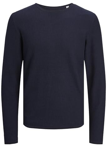 JACK & JONES Herren Jjecooper Knit Crew Neck Noos Strickpullover, Mood Indigo,L
