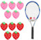 SUPERFINDINGS 10 Stück 2 Farben Erdbeer Tennisdämpfer Weiche Silikon Schläger Stoßdämpfer Süße Cartoon Vibration Für Frauen Tennis Tennisschläger Schutz