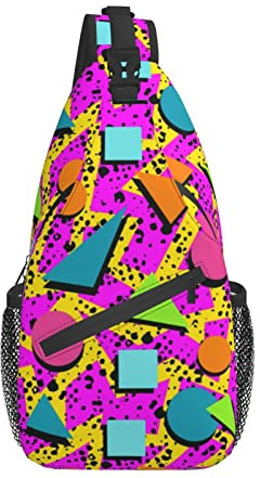 fifbird Großer Schulter-Rucksack für Damen, Tagesrucksack für Reisen, Brusttaschen, Stil der 80er-90er-Jahre, One size