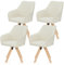 KHG Esszimmerstühle drehbar 4er Set, Drehstuhl mit Armlehnen Cord Beige, Stuhlbeine Holz Esche, Küchenstuhl, Polsterstuhl, Essstuhl, Armlehnstuhl, für Esszimmer Küche Büro