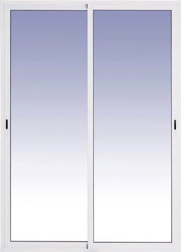 Ventanastock Puerta Balconera Aluminio 1400x2000 Corredera 2 hojas y marco preparado en kit