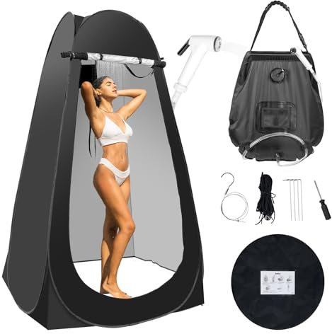 G2 GO2GETHER Tragbares Campin Dusche Badezimmer Zelt Tragbares Badezimmer Zelt Erwachsene Unisex Schwarz L
