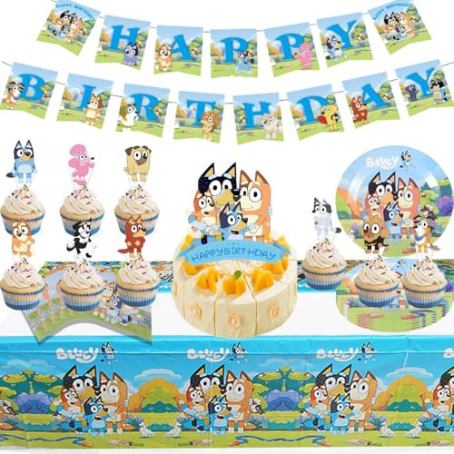 Buleyupaidui Juego de Vajilla de 67 Piezas, Vajilla Cumpleaños,Juego de vajilla de cumpleaños, decoración de Mesa de Fiesta de cumpleaños,Suministros de Cumpleaños Fiesta para