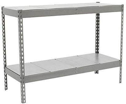 PROREGAL Schwerlastregal Metal Beast Two | HxBxT 90x150x45cm | 2 Ebenen | Fachlast 600kg | Verzinkt | Weitspannregal Werkstattregal Lagerregal