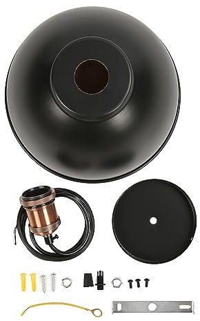 Sunicon Lámpara Colgante Vintage Estilo Industrial Isla de Cocina Comedor lámpara Colgante, iluminación Colgante rústica Negra para Dormitorio, Pasillo, Cocina