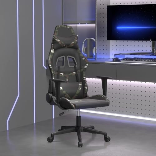 Willood Gaming-Stuhl mit Massagefunktion Schwarz Tarnfarben Kunstleder Racing Chefsessel Bürostuhl Drehstuhl Sportsitz Bürosessel Schreibtischstuhl