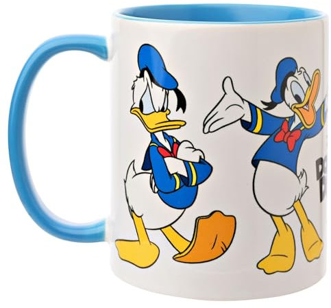 Widdop and Co. - Disney Donald Duck - Light Blue/White Glazed Stoneware Icons & Villains Drinking Cup - Officially Licensed Disney Merchendise (325ml / 11.4oz).