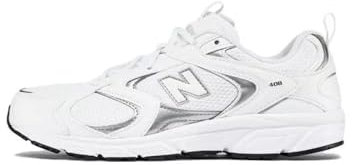 New Balance Herren 408 Sneaker, Weiss/Silber, 44.5 EU
