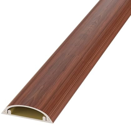 SRNSAEB Living Room Cord Hider White, 1m Self-Adhesive Wire Channel & Cable Raceway Conduit for Tv/Monitor/Speaker, No Drilling Cables Management Kit(Brown)