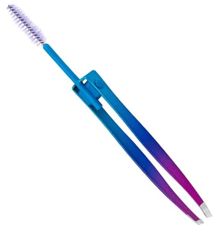 lyanny Eyebrow Plucker Pinzetten, Haarentfernung Pinzetten | 2 in 1 Edelstahl -Augenbrauenclip mit Pinsel,Haarpfeilwerkzeug, falscher Wimpern Applikator, Make -up -Pflege für die Reise im Freien