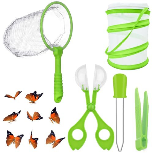 Kit de 5 pièces, kit attrape-insectes, avec filet papillon et outils de capture d'insectes, parfait pour les aventures en plein air et l'exploration de la nature