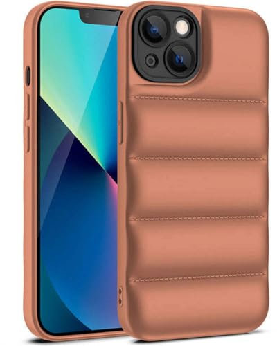 GXZJFC Daunenjacke-Handyhülle für iPhone 15 14 13 12 11 Pro XS Max XS XR 7 8 Plus The Puffer Case Weiche Silikonhülle, braun, 1, für iPhone 7 8 oder SE 2020