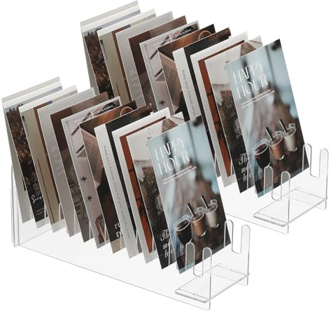 PATIKIL 2Pack 12-Tier Klare Grußkarten Display Ständer Acryl Aufkleber Display Ständer Tragbar Postkarten Halter Organizer Für Umschläge Foto Schreibtisch Klar