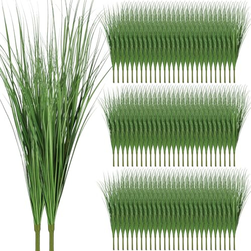 Tigeen Künstliche Pflanzen, hohe Zwiebelgras, 84 cm, UV-beständig, für den Außenbereich, für Zuhause, drinnen und draußen, künstliche Sträucher, Blumen, Zimmervase, Pflanzgefäße, Dekoration, 72 Stück