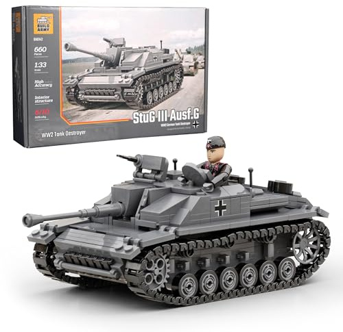 Buildarmy WW2 German StuG III Ausf. G Tank Destroyer Model Building Block 660pcs