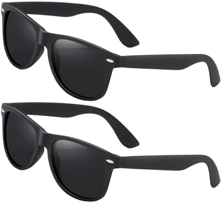 Ruimooto Sonnenbrille Herren Damen Polarisiert UV400 - Rechteckig | Polarisiert & UV400, leicht (22g), Retro-Design mit Ledertasche & Tuch. Ideal für Autofahren, Angeln & Outdoor