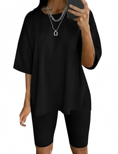 PICKLION Damen Übergröße Übung Sets Yoga Trainingsanzug Frauen Fitnessstudio Outfits Jogger Anzüge Leggings Sommer 2 Stück