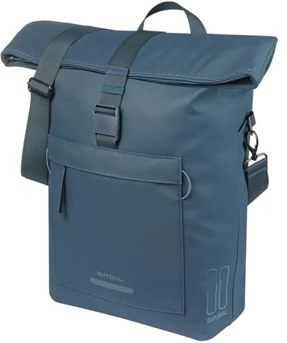 Basil Brooklyn Einzeltasche - MIK Hooks inkl. - 17L - Laptopfach - Blau